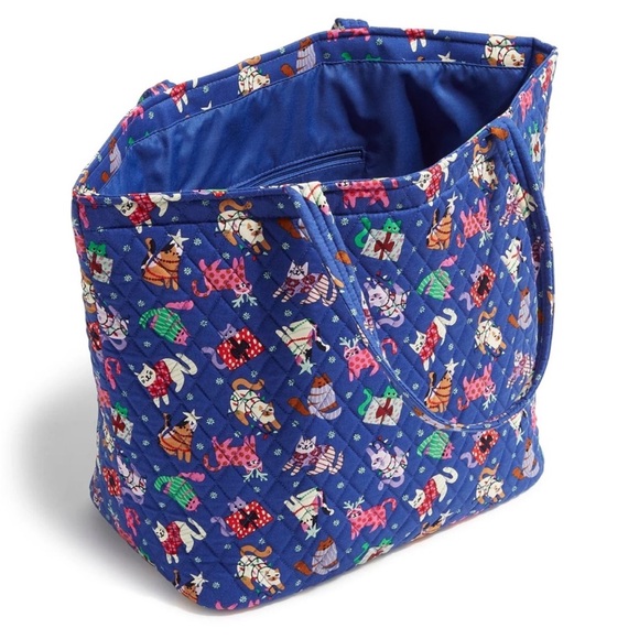 Vera Bradley Outlet Essential Grand Tote in Cotton NWT “Catnip Christmas” - Picture 2 of 3